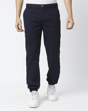 men flat-front slim fit joggers pants