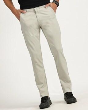 men flat-front slim fit pants