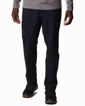 men flat-front slim fit trousers