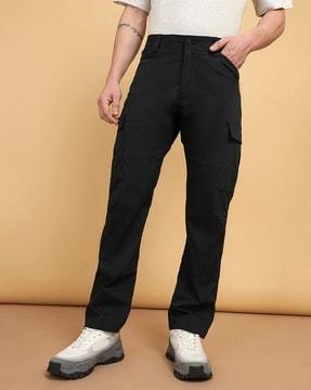 men flat-front straight fit cargo pants