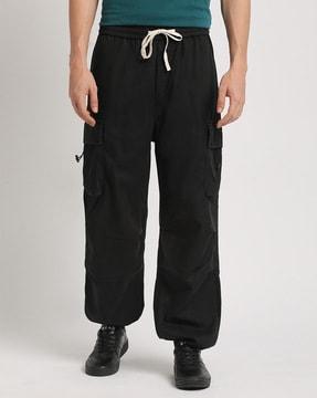 men flat-front straight fit cargo pants