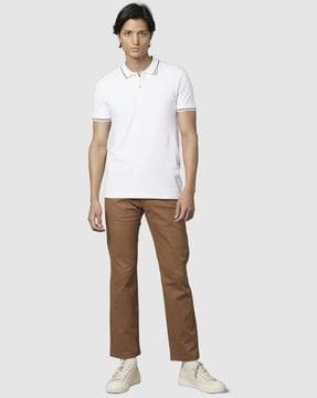 men flat-front straight fit chinos