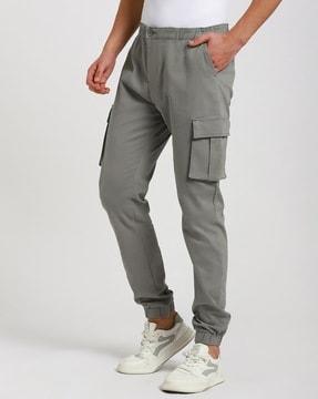 men flat-front straight fit jogger pants