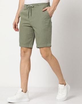 men flat-front tapered fit shorts