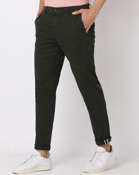 men flat-front trousers