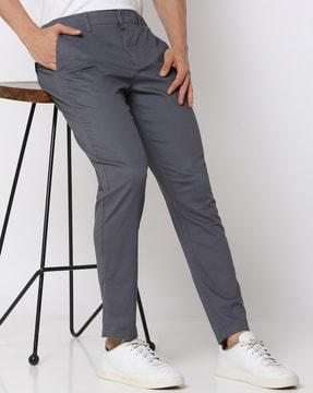 men flat-front trousers
