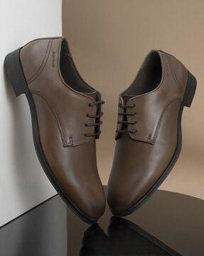 men flat heel lace-up derbys