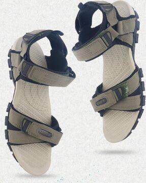 men flat heel sandals with velcro fastening