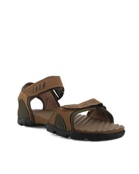 men flat heel sandals with velcro fastening