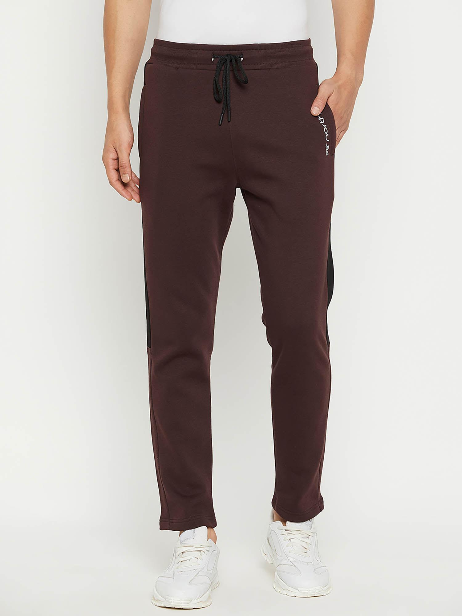 men fleece winterwear trackpant - burgundy