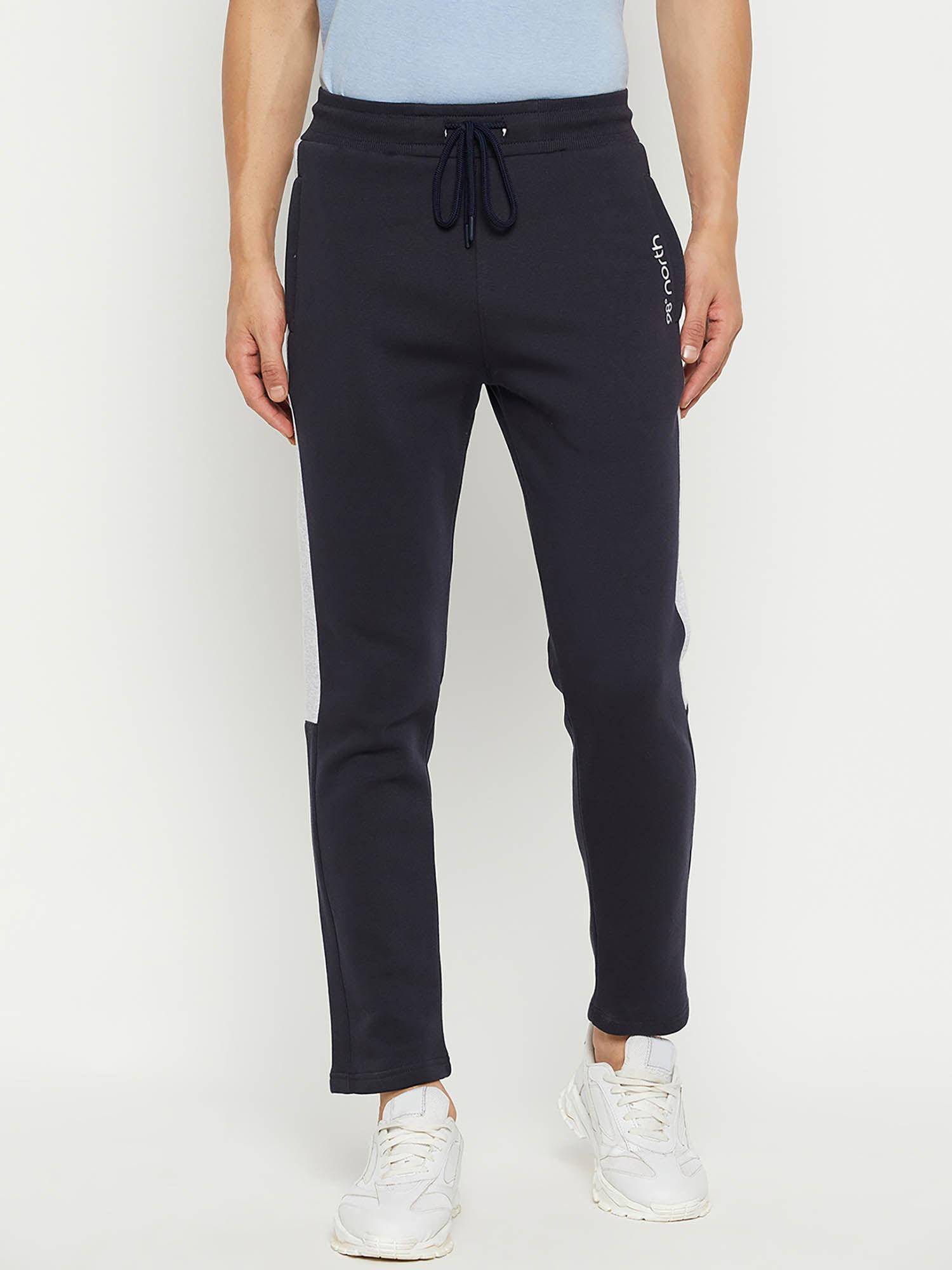 men fleece winterwear trackpant - navy blue