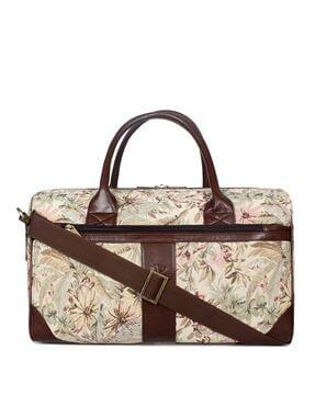 men floral print duffle bag