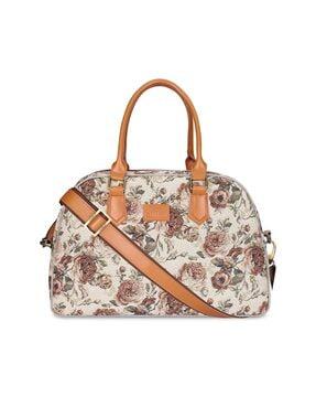 men floral print duffle bag