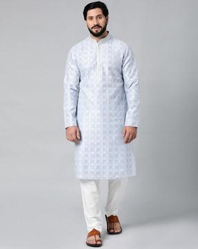 men floral print regular fit kurta