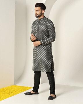 men floral print regular fit kurta