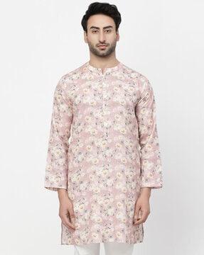 men floral print regular fit kurta