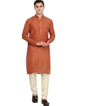 men floral print regular fit kurta