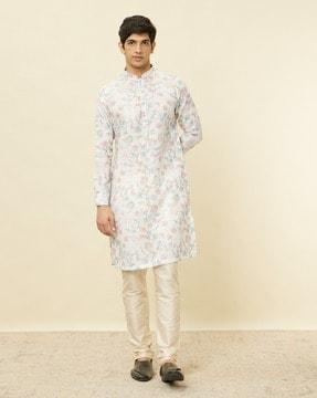 men floral print regular fit kurta