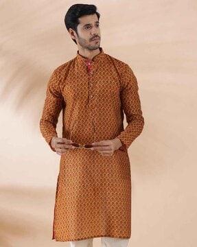 men floral print regular fit kurta