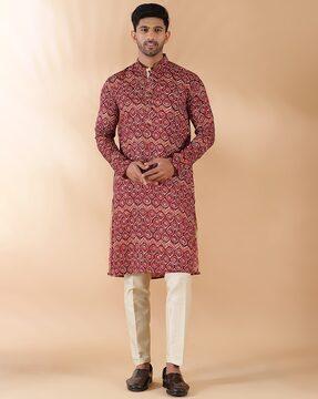 men floral print regular fit kurta