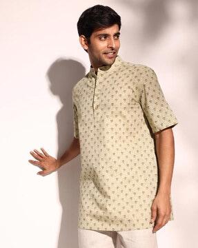 men floral print regular fit kurta