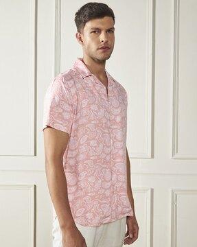 men floral print regular fit shirt