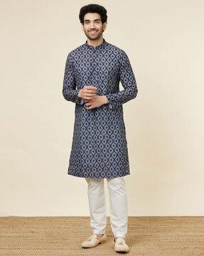 men floral print reguler fit kurta