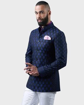 men floral print relaxed fit bndhgala jacket