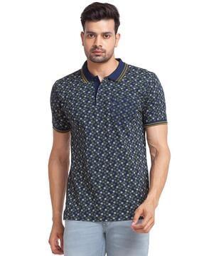 men floral print tailored fit polo t-shirt