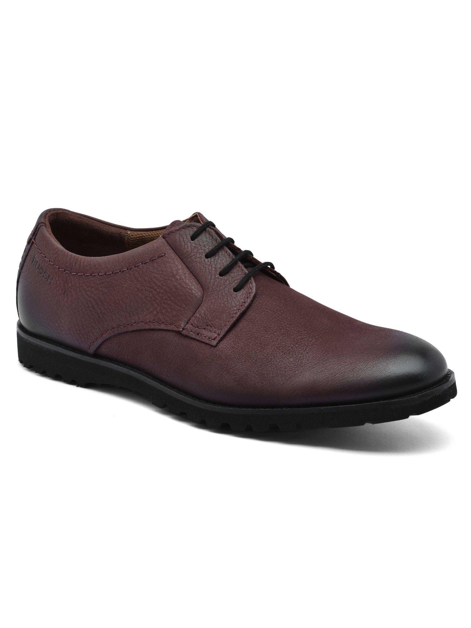 men footwear casual lace up maroon