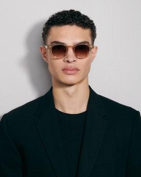 men full-rim round sunglasses-01m brown