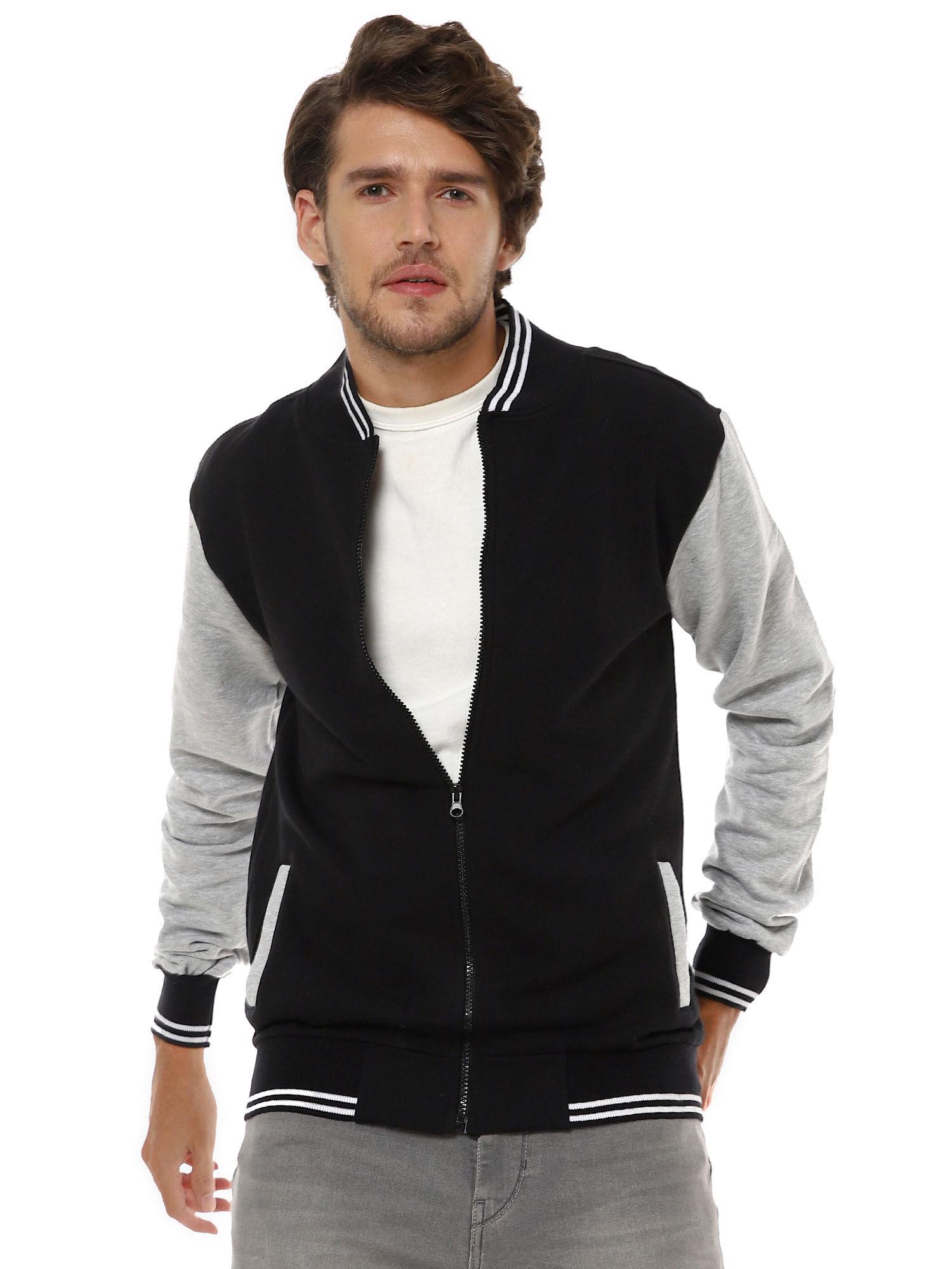 men full sleeve stylish casual windcheater varsity jacket