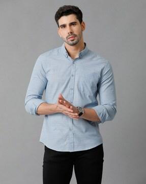 men full-sleeves regular-fit shirt