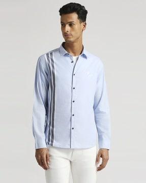 men gabriel sr twill placement striped regular fit shirt