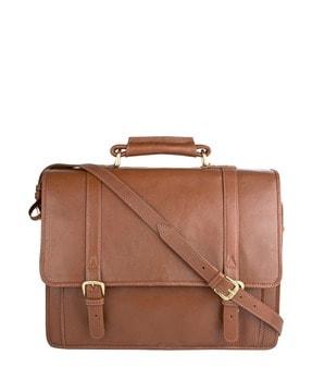 men genuine leather 11" laptop messenger bag