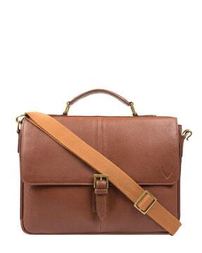 men genuine leather 11" laptop messenger bag