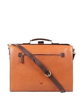 men genuine leather 11" laptop messenger bag