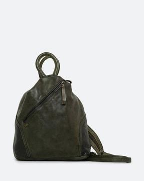 men genuine leather backpack