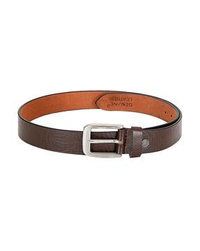 men genuine leather belt with buckle closure