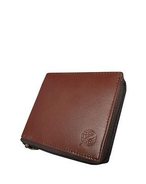 men genuine leather bi-fold wallet