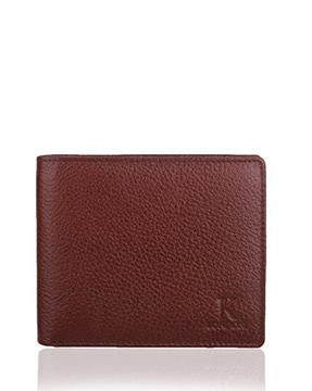 men genuine leather bi-fold wallet