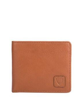 men genuine leather bi-fold wallet