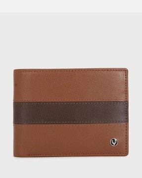 men genuine leather bi-fold wallet