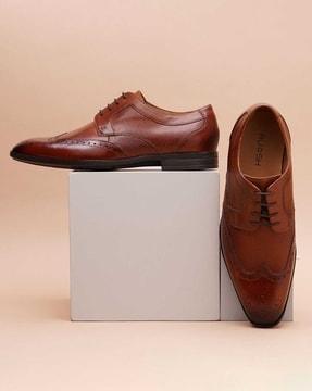 men genuine leather formal lace-up shoes