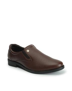 men genuine leather formal slip-on shoes