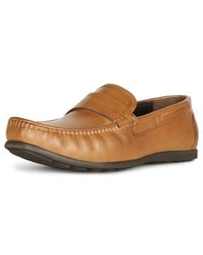 men genuine leather penny loafers