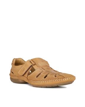 men genuine leather shoe-style sandals