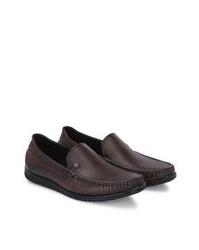 men genuine leather slip-on loafers