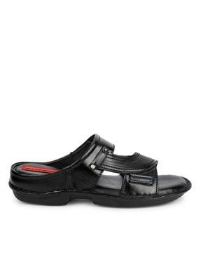 men genuine leather slip-on sandals