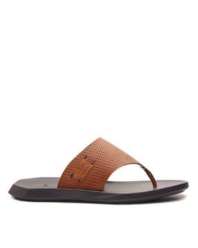 men geometric pattern slip-on sandals